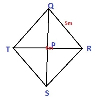 Kite QRST has a short diagonal of QS and a long diagonal of RT. The diagonals intersect-example-1