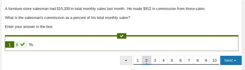 A furniture store salesman had $15,200 in total monthly sales last month. He made-example-1