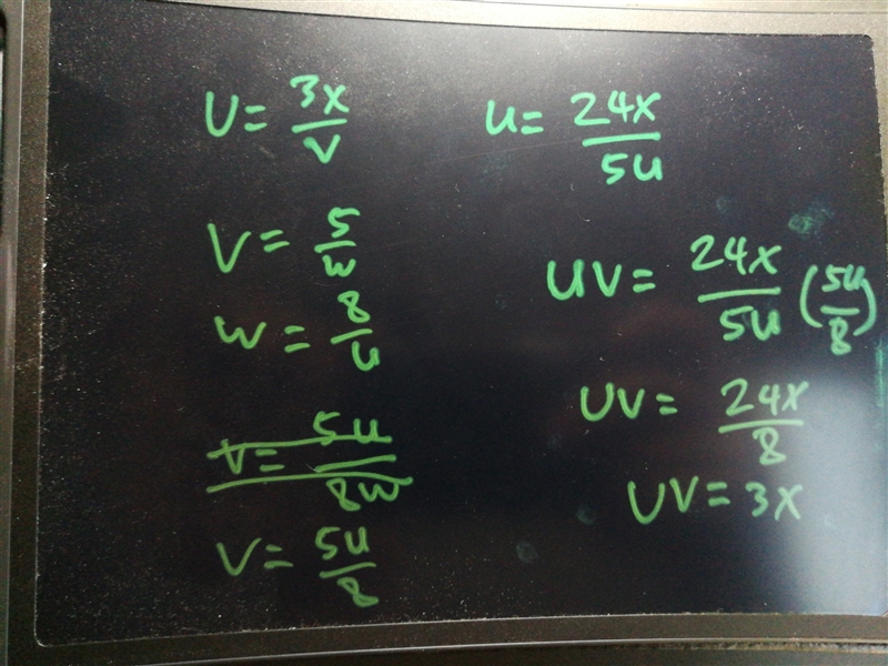 If uv =3x vw=5, and uw=8, what is uv-example-1