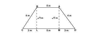 What is the height of an isosceles trapezoid, if the lengths of its bases are 5m and-example-1