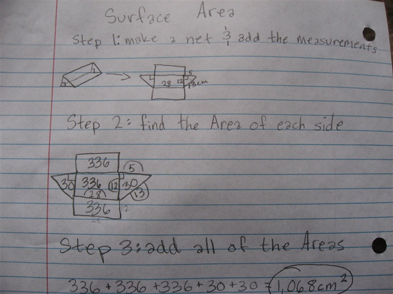 How to find the surface area and the volume of this prism-example-1