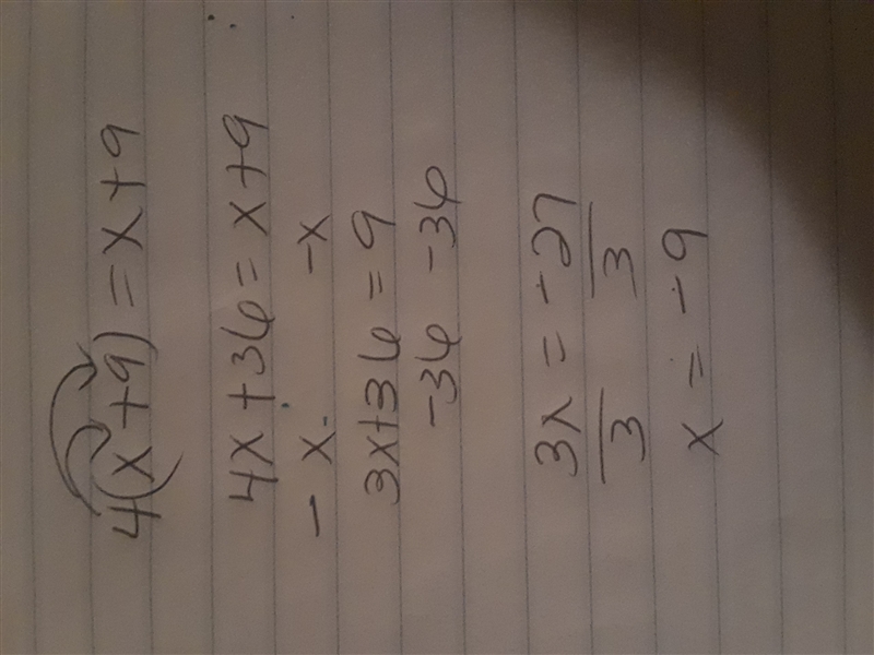 4(x + 9) = x + 9 how does this work can you explain it to me-example-1