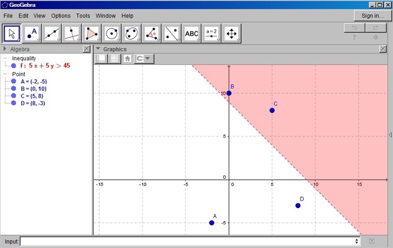 From the set {(-2, -5), (0, 10), (5, 8), (8, -3)}, which ordered pairs are a part-example-1