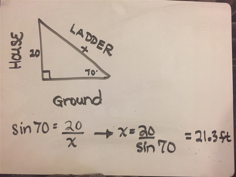 Tom wants to reach a second floor window on a house that is 20 feet above ground. If-example-1