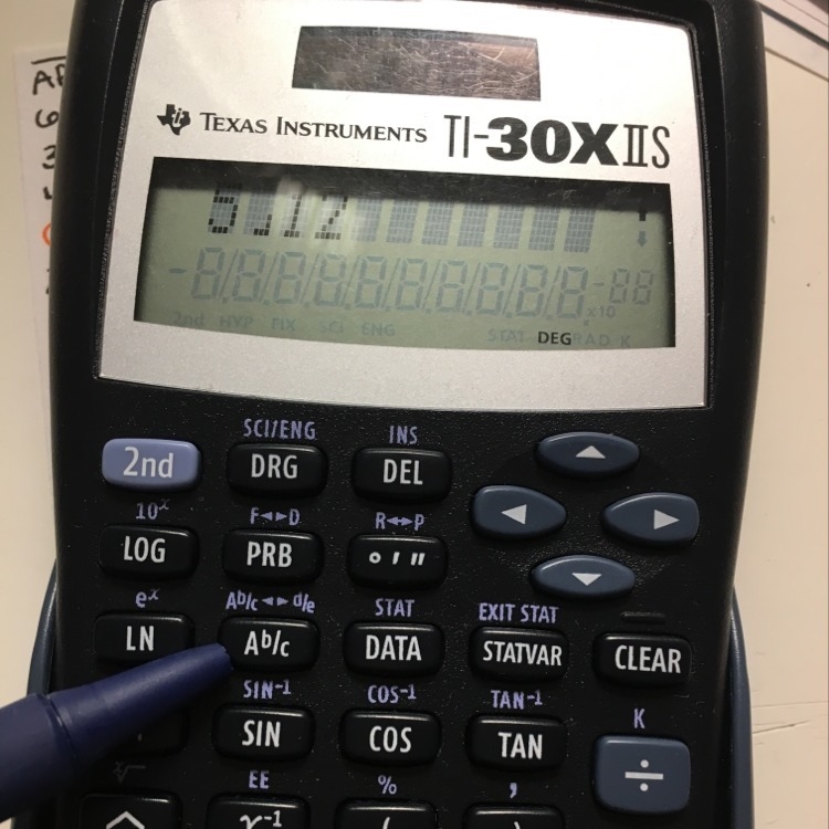 What is the calculator display for 5/12-example-1