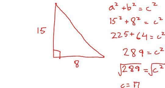 A right triangle has legs that measure 8 inches and 15 inches what is the lenght of-example-1