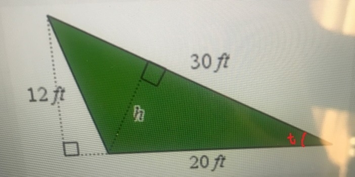 Find the value of h in the triangle-example-1