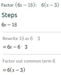 Solve for x and show work (6x-18)-example-1