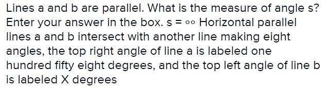 Lines a and b are parallel. What is the measure of angle Enter your answer in the-example-1