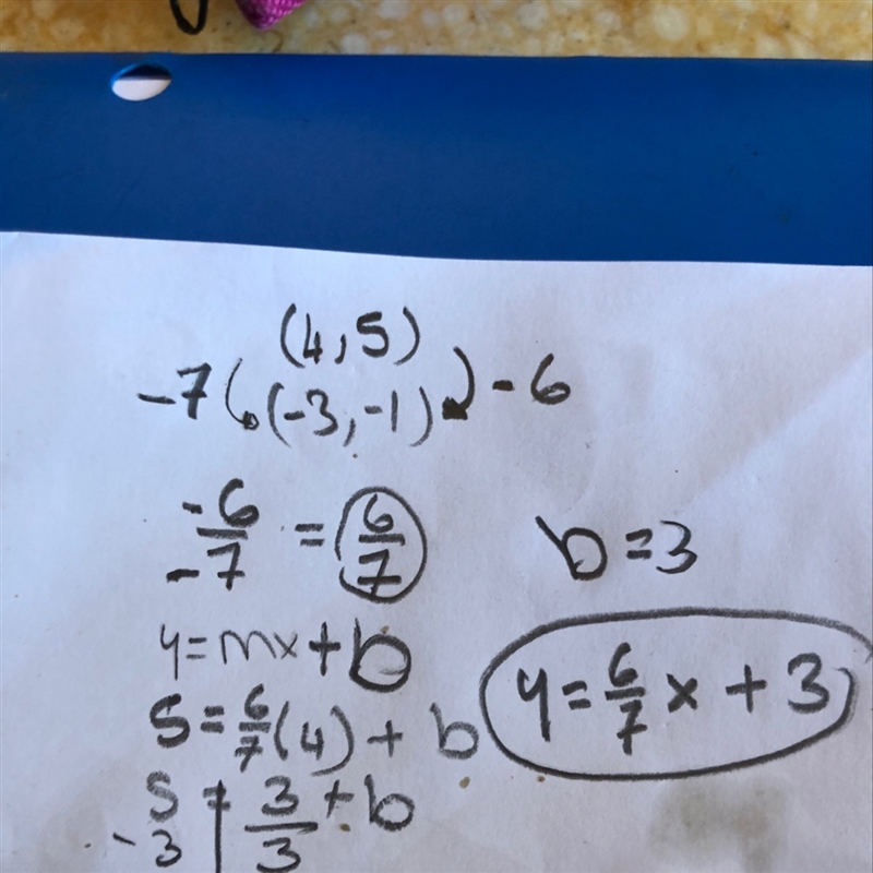 What is the equation, in point slope form, for a line that passes through the points-example-1