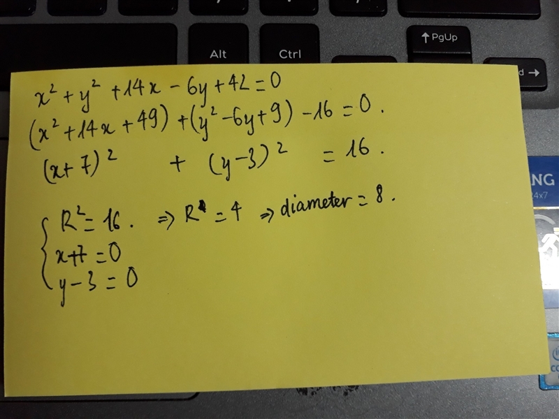 Please help! Finding the center of a circle with the given equation-example-1