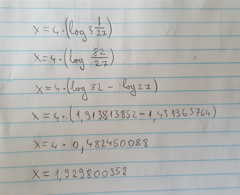 X=4(log3 1/27) what is the value of x.-example-1