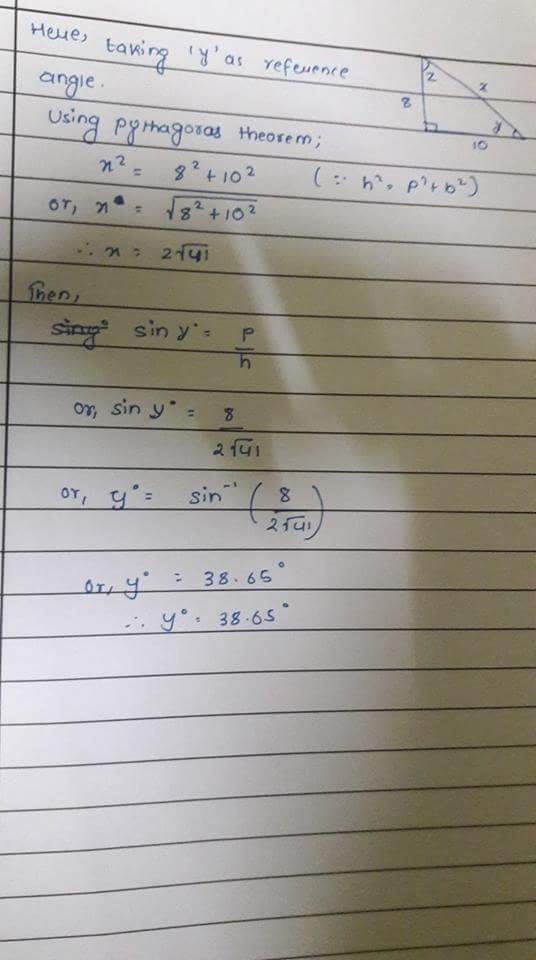 The triangle in the picture what does Y equal-example-1