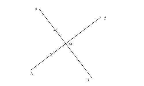 SOMEONE ANSWER THIS ASAP PLEASEEEE!!! In the figure, M is the midpoint of AC and BD-example-1