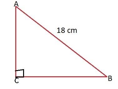 Given: ABC is a right triangle with right angle C. AB=18 centimeters and m∠A=22∘ . What-example-1