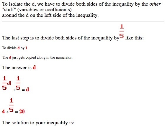 What is d/5>4? inequalities-example-3