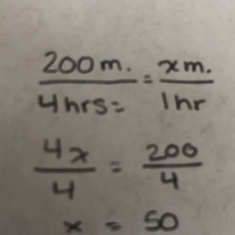 A train travels 200 miles in 4 hours, going the same distance each hour. How many-example-1