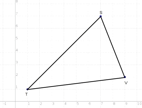 Is TVS scalene, isosceles, or equilateral? The vertices are T(1,1) V(9,2) and S(7,7)-example-1