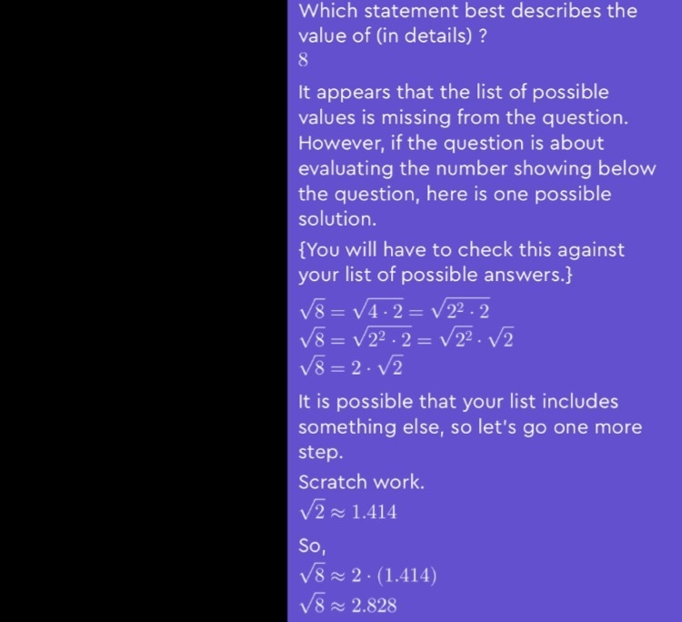 Which statement best describes the value of 8-example-1