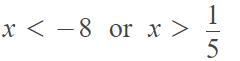 What is the solution of x+8/5x-1>0 ?-example-1