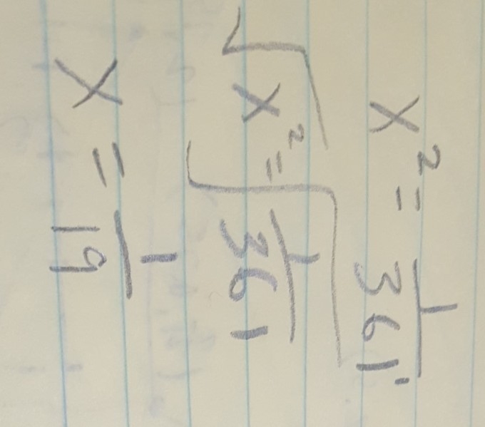 X to the second power equals 361 negative 1-example-1