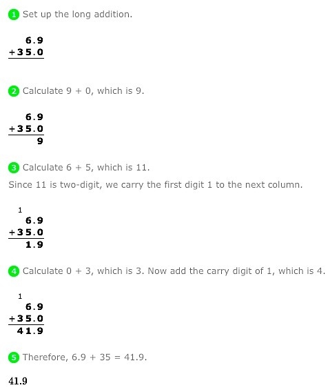 What is the sum of 6.9+35-example-1