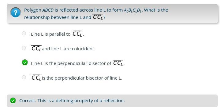 Polygon ABCD is reflected across line L to form ALBLCLDL. what the relationship between-example-1