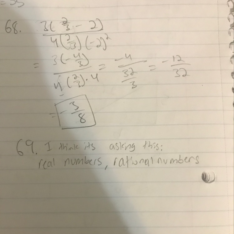 I need to evaluate number 68.) and I need to know what sets of numbers to -1/3 belong-example-1