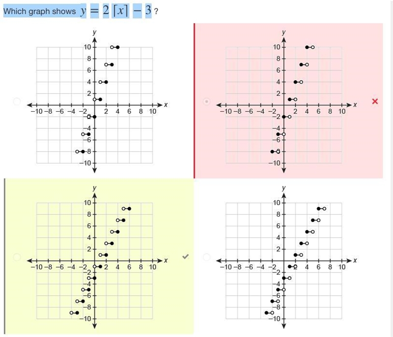 Which graph shows y=2⌊x⌋+1 ?-example-1