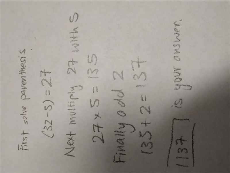 2+5(32-5)= get this right-example-1