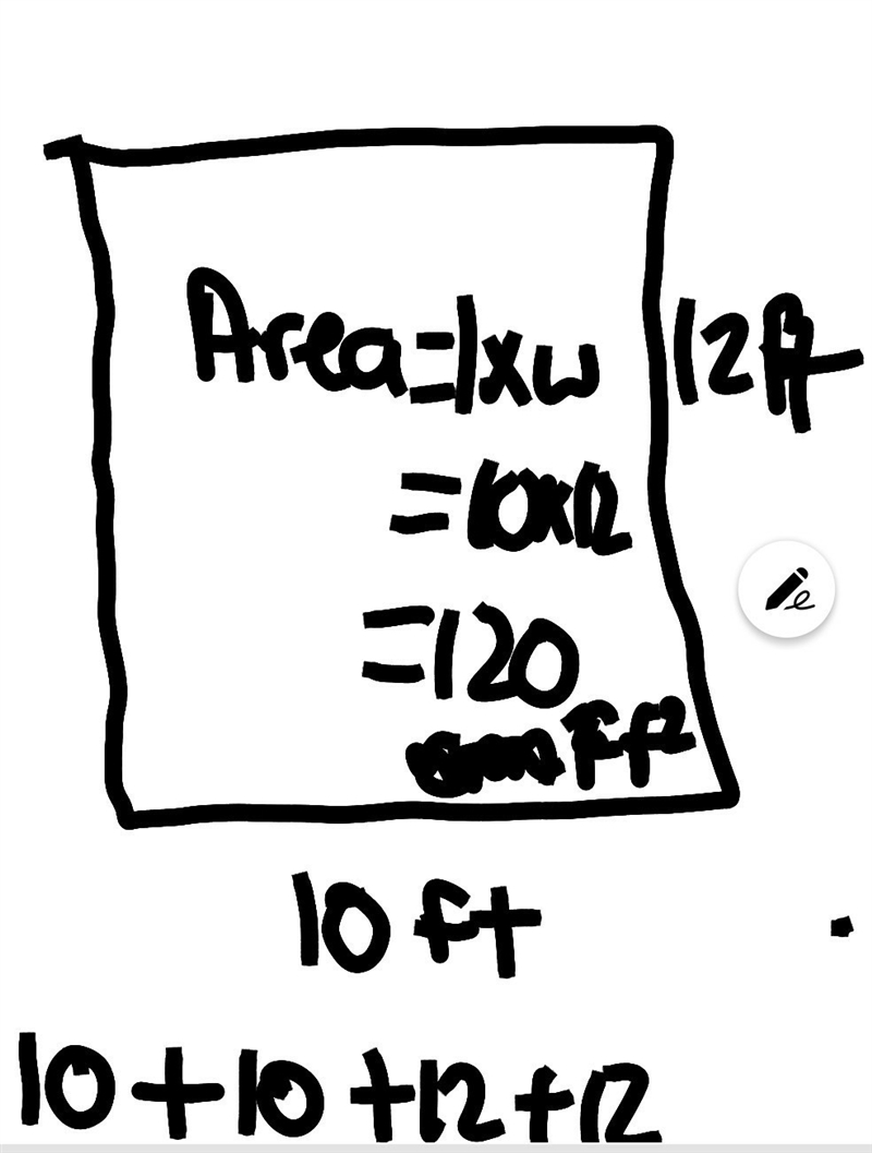 The rectangular-shaped doctor's office has an area of 120 square feet and a perimeter-example-1