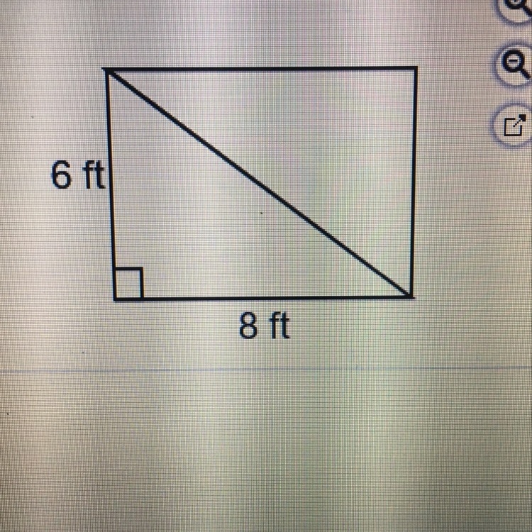 The side lengths of a rectangular room are 6 ft and 8 ft. The room is going to be-example-1