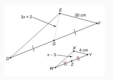 First picture(Q1) What is the length of segment DC? Second picture(Q2)Given that triangle-example-2