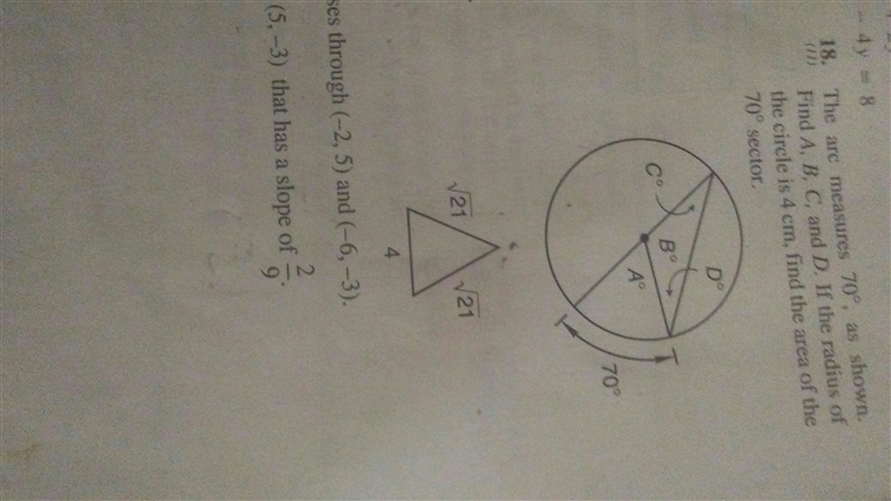 Please help number 19 find the area of this isosceles triangle-example-1