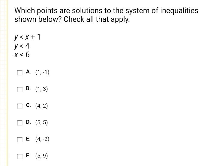 Which points are solutions-example-1