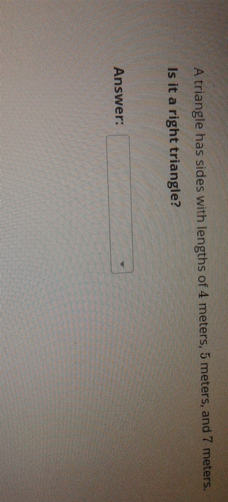 Is this a right triangle?? I need to know ASAP!-example-1