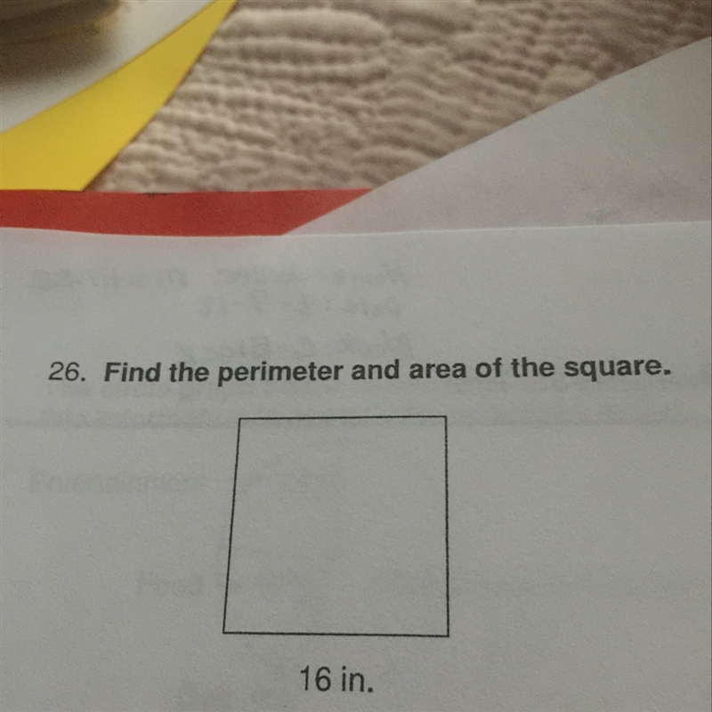 Find the perimeter and area of the square-example-1