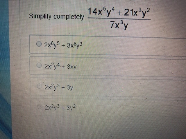 Simplify completely the quantity: 14 times x to the 5th power times y to the 4th power-example-1