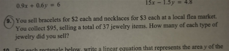 Plz help!! im working on systems of linear equations... (#9)ty so much, any help is-example-1