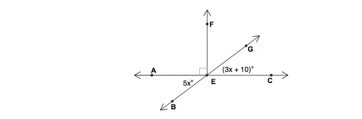 Find the measure of ∠FEG. 1. 25° 2. 65° 3. 80° 4. 90°-example-1