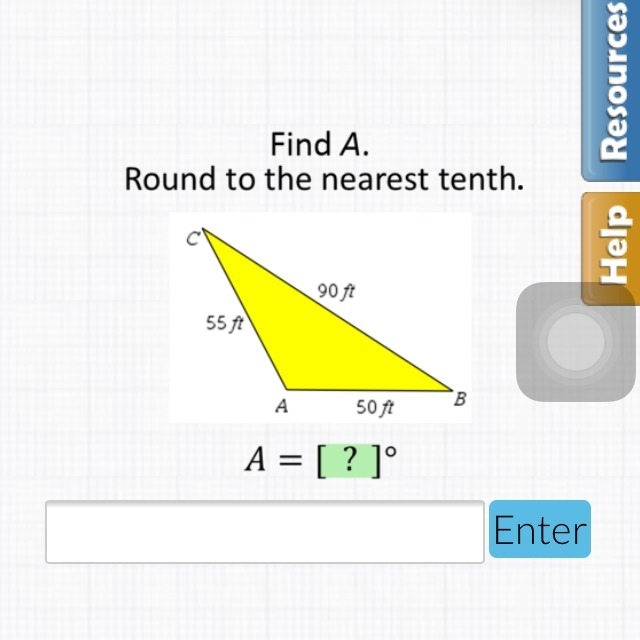 Cosines . Find A and include explanation please :)-example-1