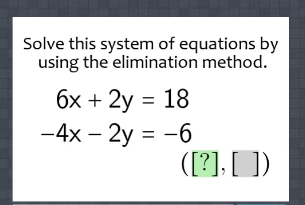 Solves this system of equations by using the elimination method-example-1