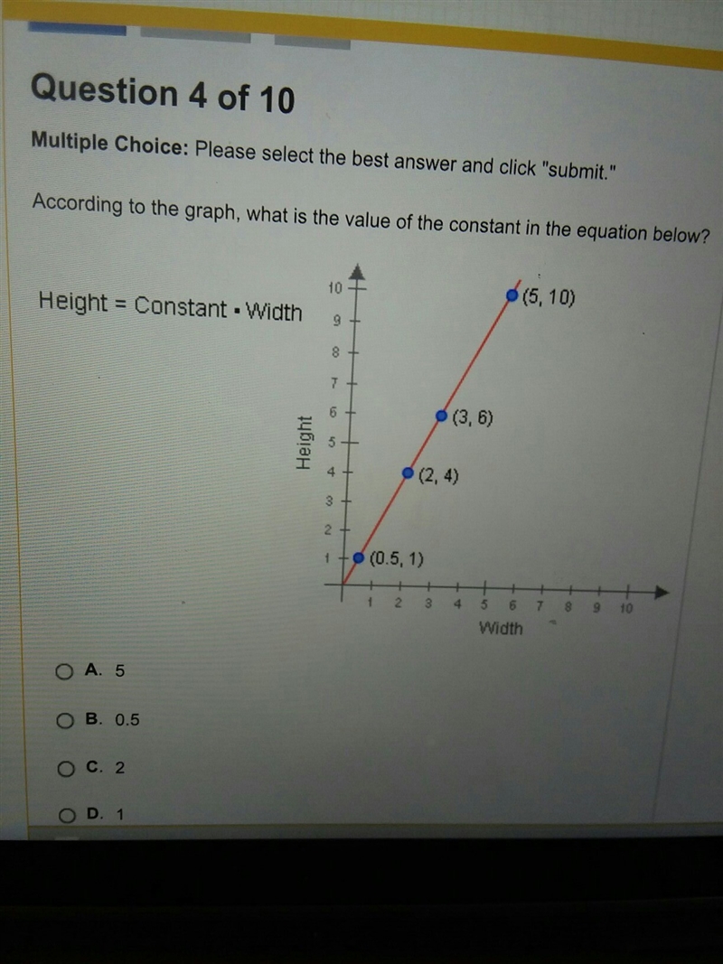 According to the graph what is the value of the constant in the equation below?-example-1