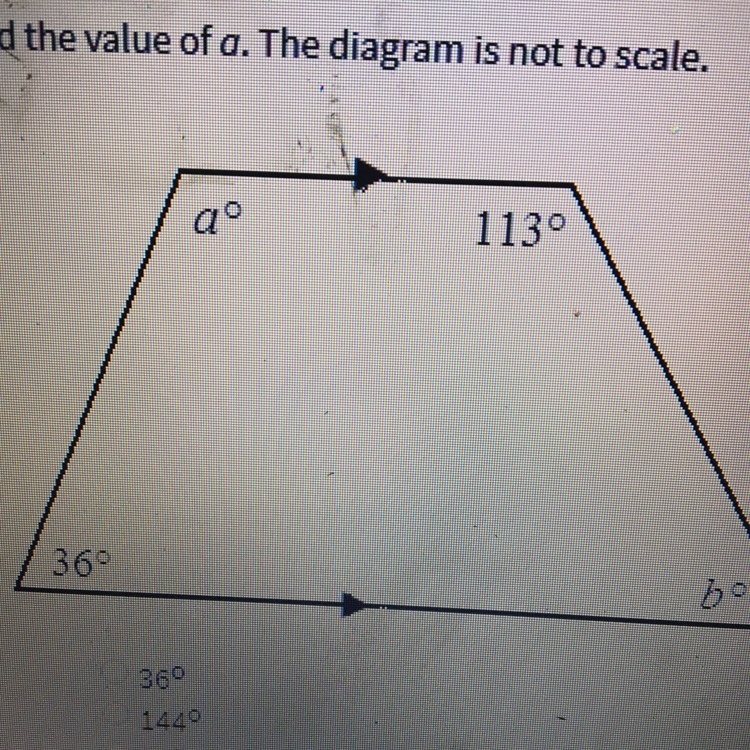 Find the value of a. A. 36 B. 144 C. 54 D. 126-example-1