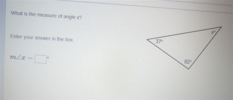 What is the measure of angle x? m<x = ?-example-1