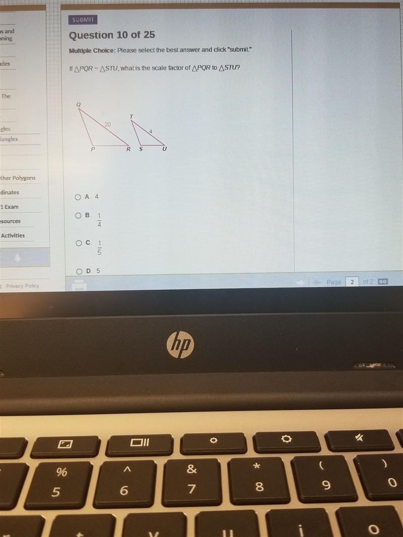 If PQR~ STU what is the scale factor of PQR to STU-example-1