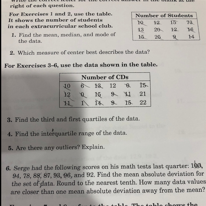 Can someone please explain to me how to do mean absolute deviation. For example, I-example-1