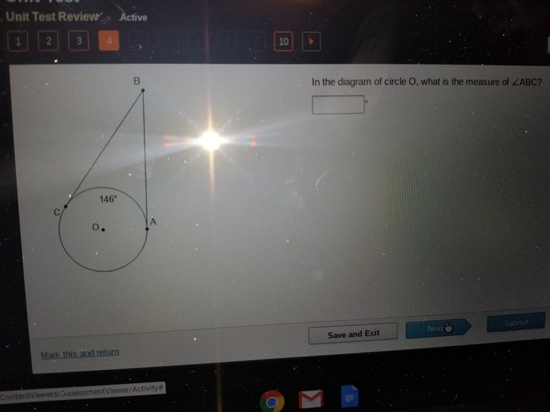 In the diagram of circle O, what is the measure of ABC-example-1