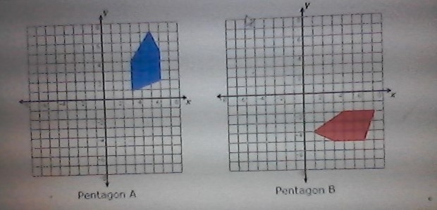 Which series of transformations shows that pentagon A is congruent to pentagon B? A-example-1