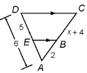 Find x and the measures of the indicated parts. BC and AC A. x=6 , bc=10, ac=12 B-example-1